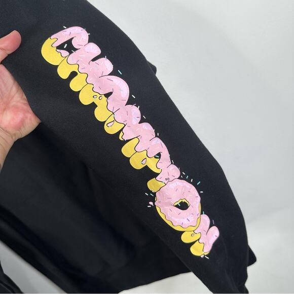 NWT Champion Men's Size M Reverse Weave Black Fresh Donuts Pullover Hoodie - Picture 4 of 12